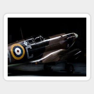 RAF Spitfire in the Hanger Sticker